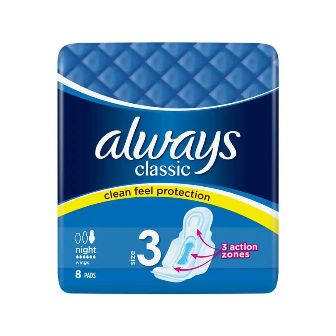 Always Classic Night Size 3 Pads Pack of 8