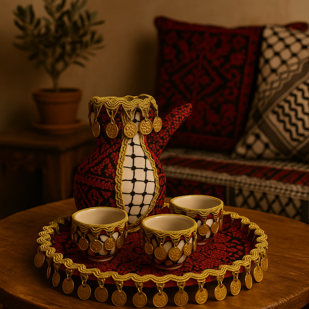 Tatreez Ton Krug Set mit becher und schale