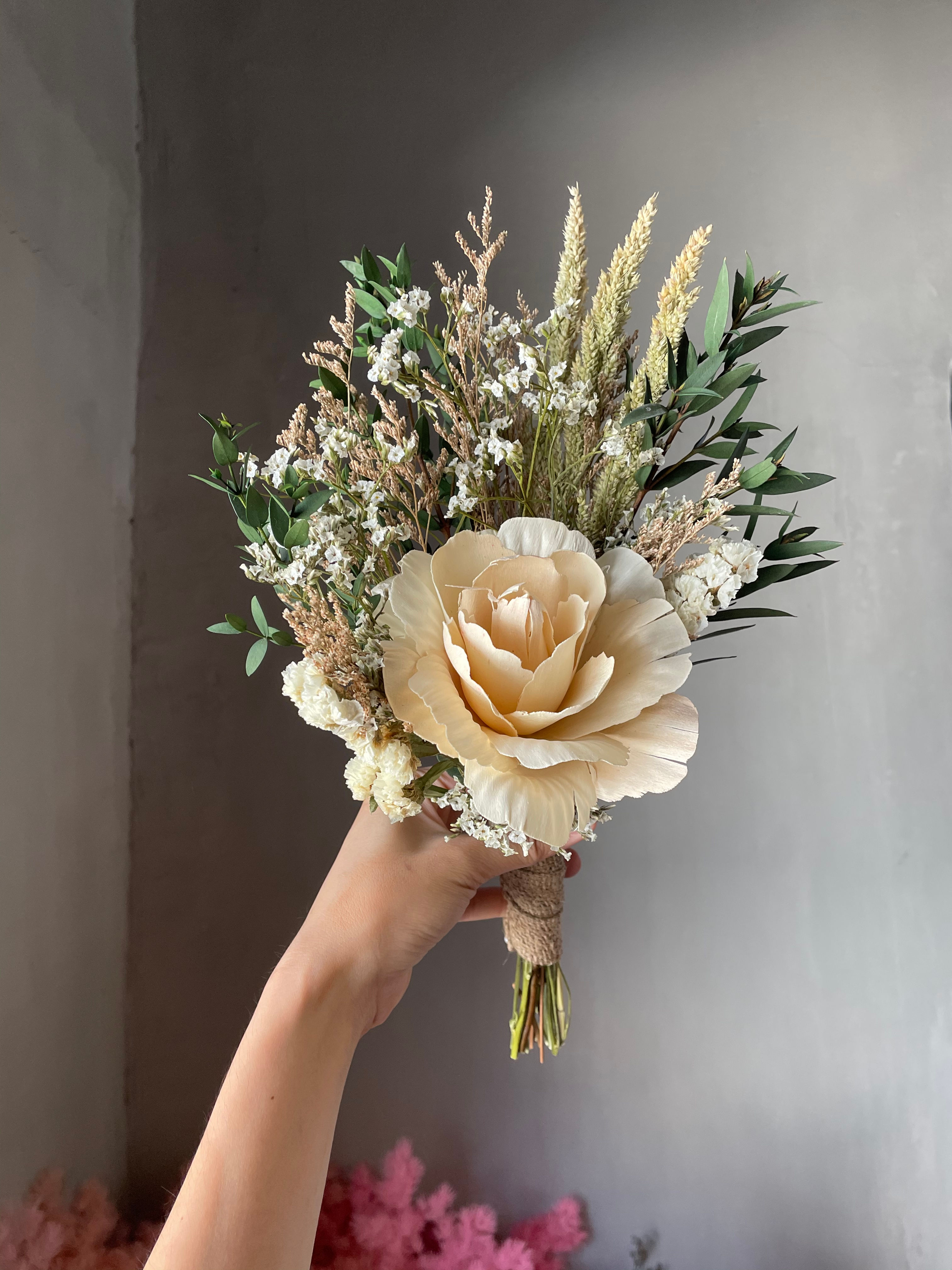 Wood Flower Entourage Bouquet