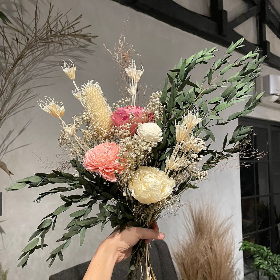 Thumbnail: BB010  Pink Eucalyptus Bridal Bouquet