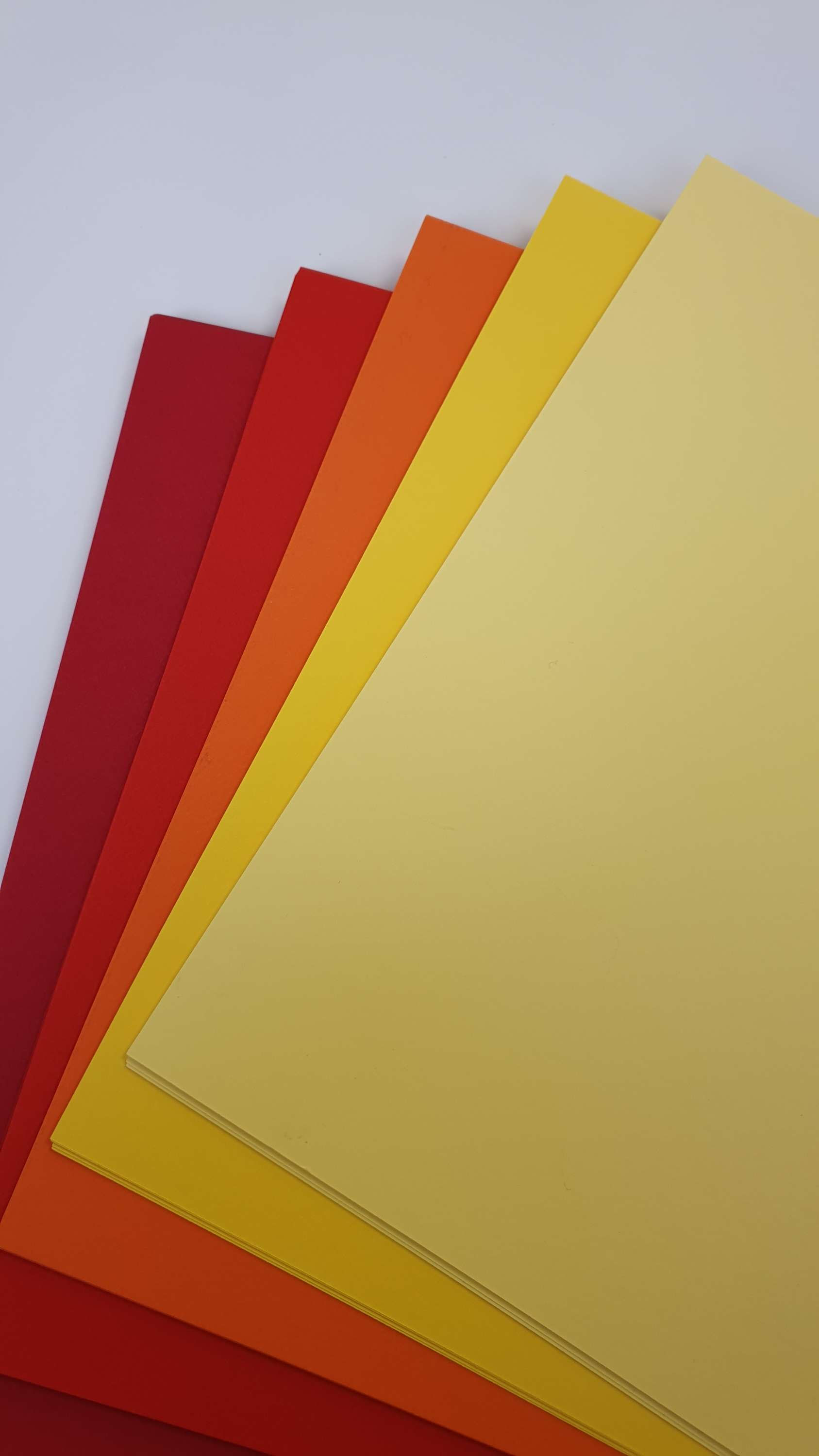 Cartulina prisma 220grs Amarillos a Rojos