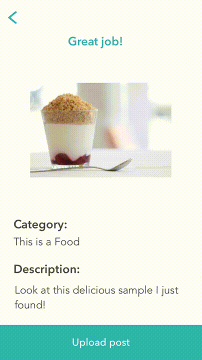 This is showing the final part of posting a free sample