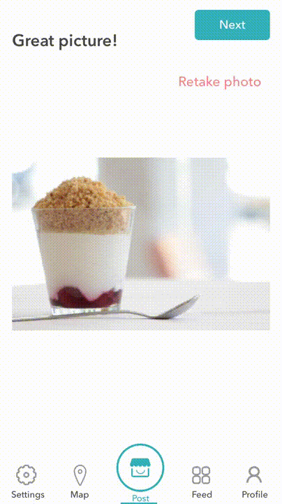 This is how users would post a free food sample