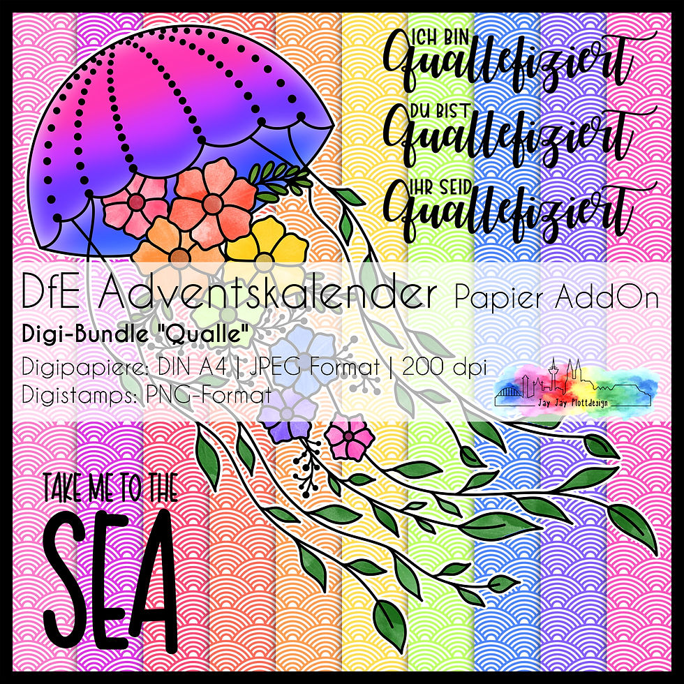 Digi-Bundle "Qualle" - zum drucken, sublimieren und basteln