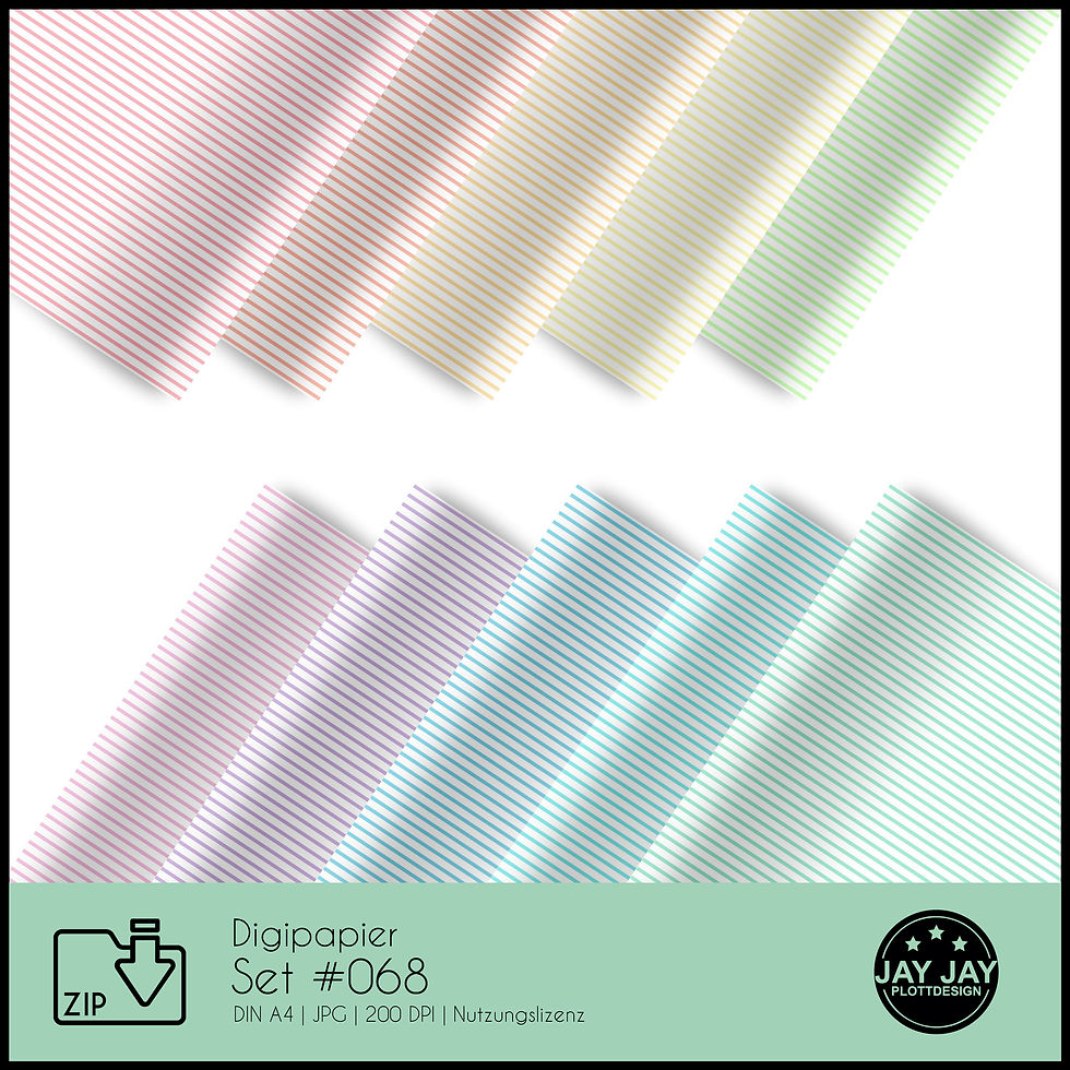 Miniaturbild: Digipapier-Set #068 (Querstreifen, Pastell)