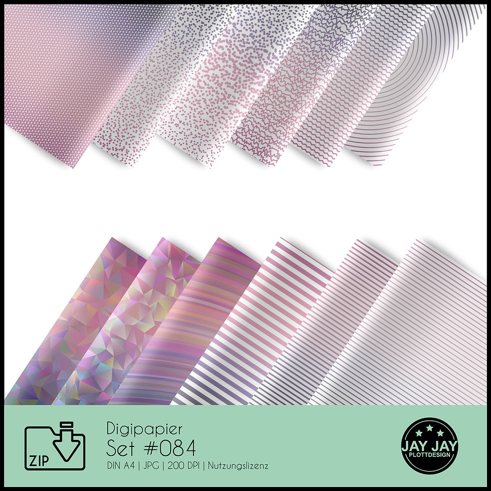Digipapier-Set #084 (pink, rosa, lila)