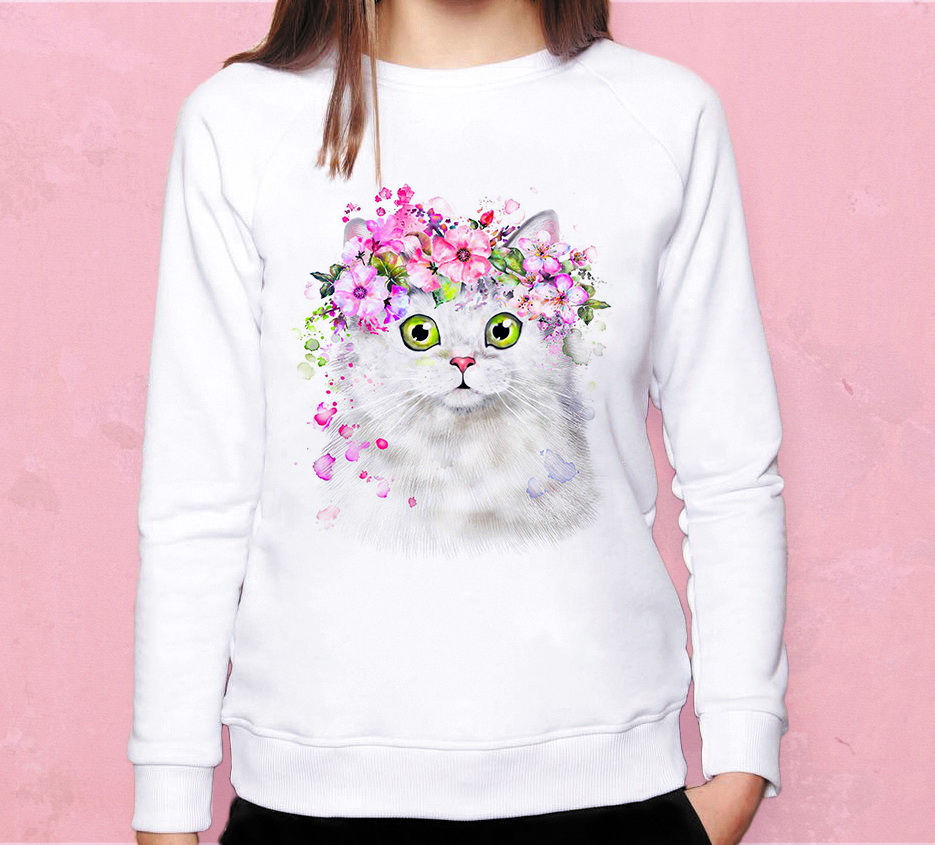 Свитшот Кошка с венком