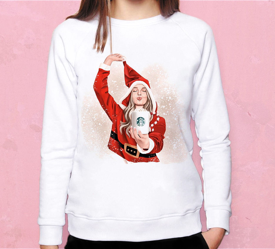 Свитшот девушка Санта клаус