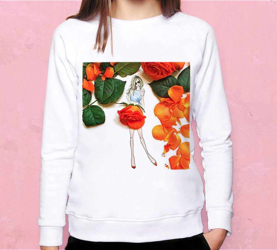 Свитшот Девушка роза