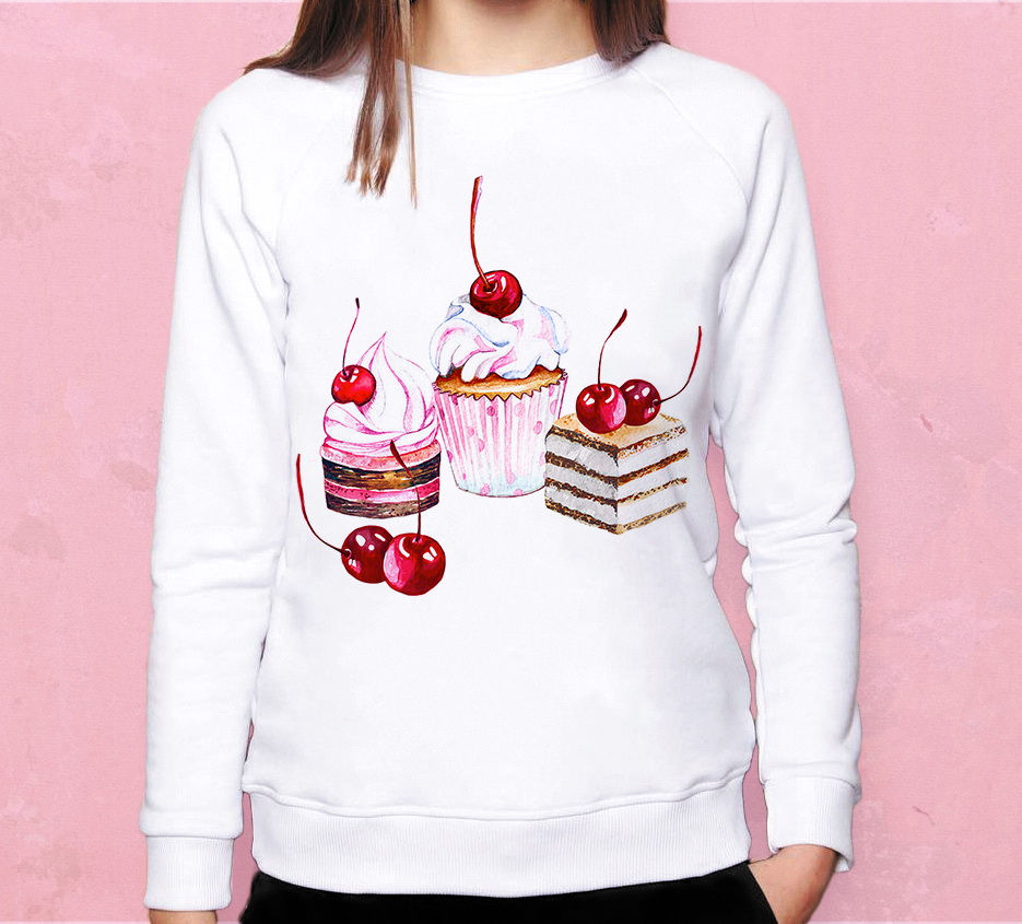 Свитшот Вишнёвые капкейки
