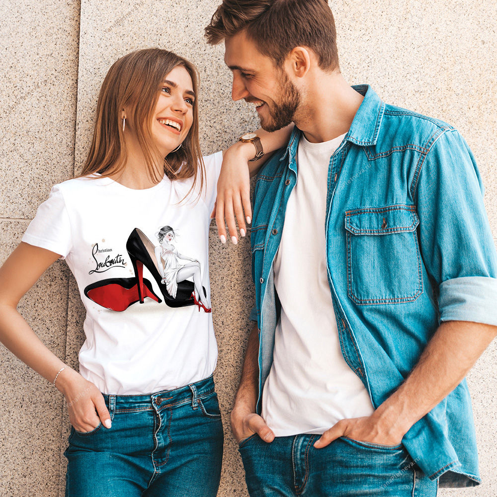 Футболка женская с принтом Christian Louboutin