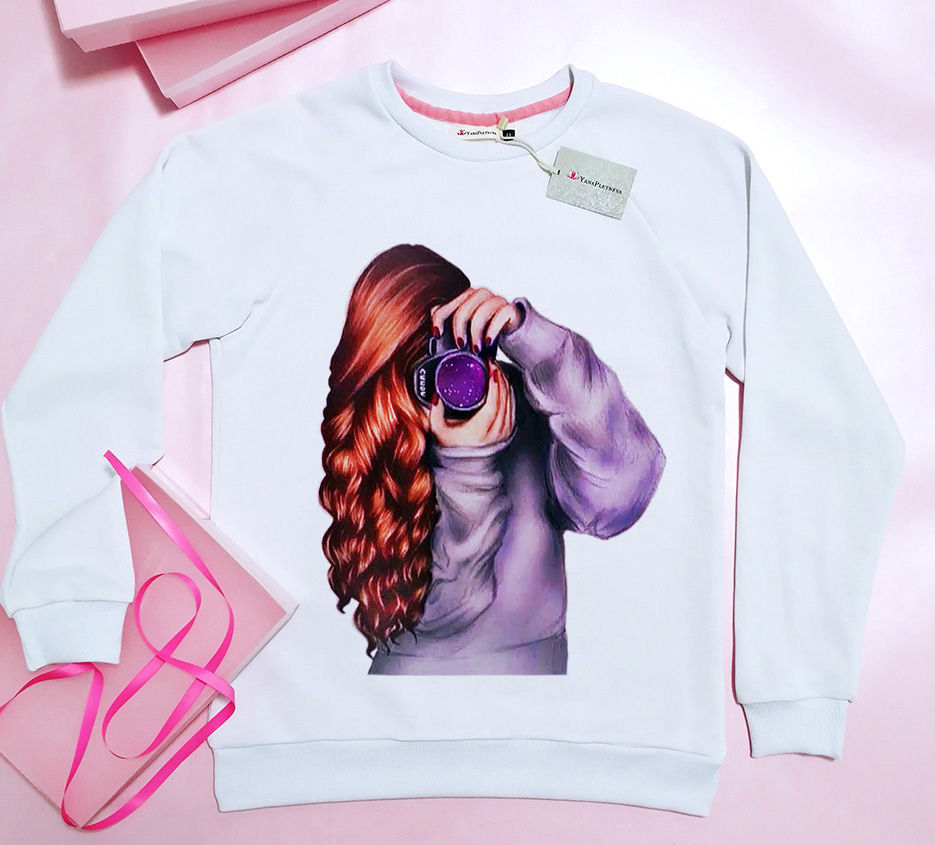 Свитшот Девушка с фотоаппаратом