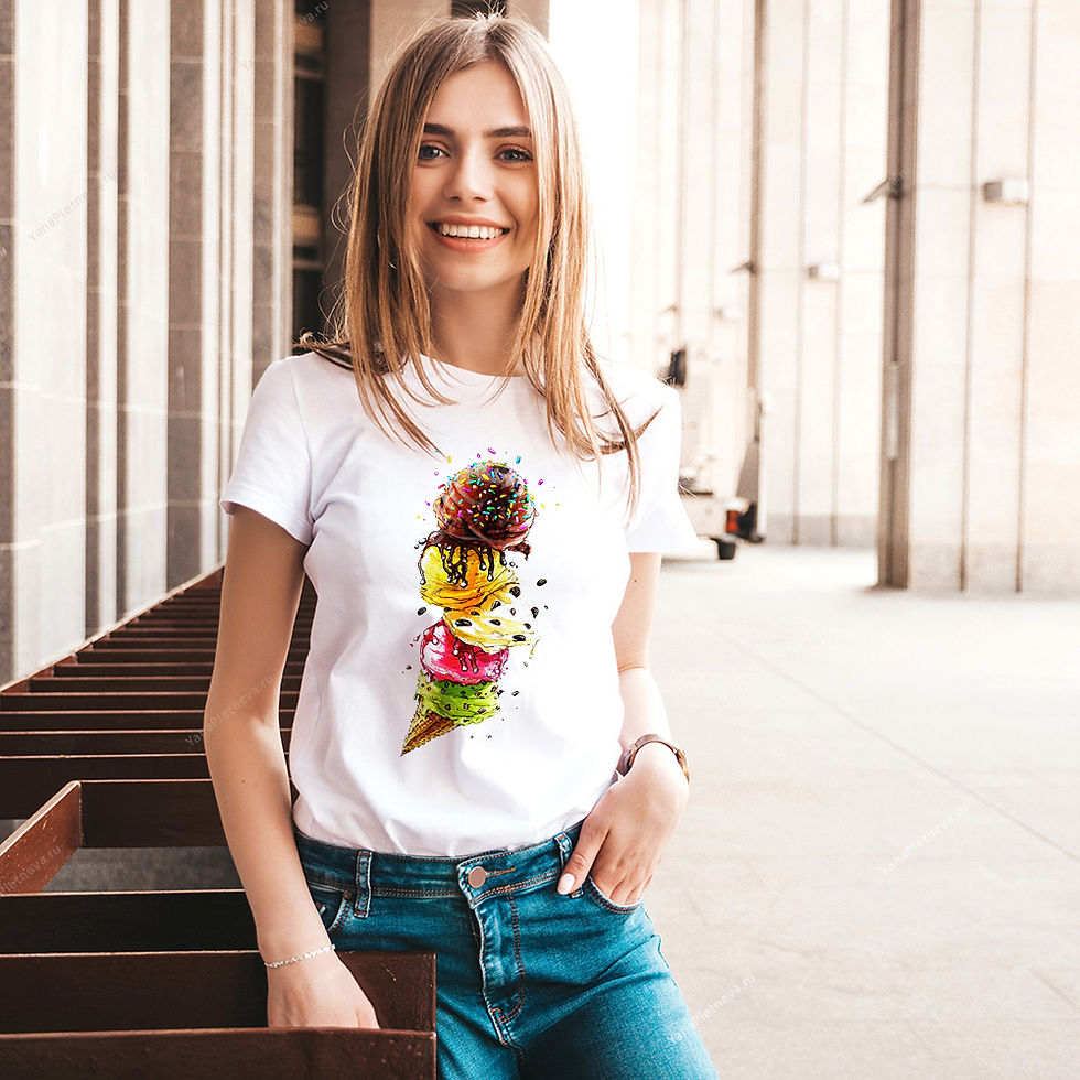 Футболка с принтом Яркое мороженное