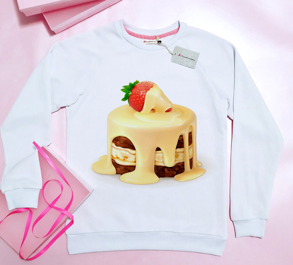 Свитшот Клубника в белом шоколаде