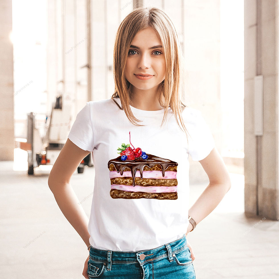 Футболка женская Тортик с фруктами