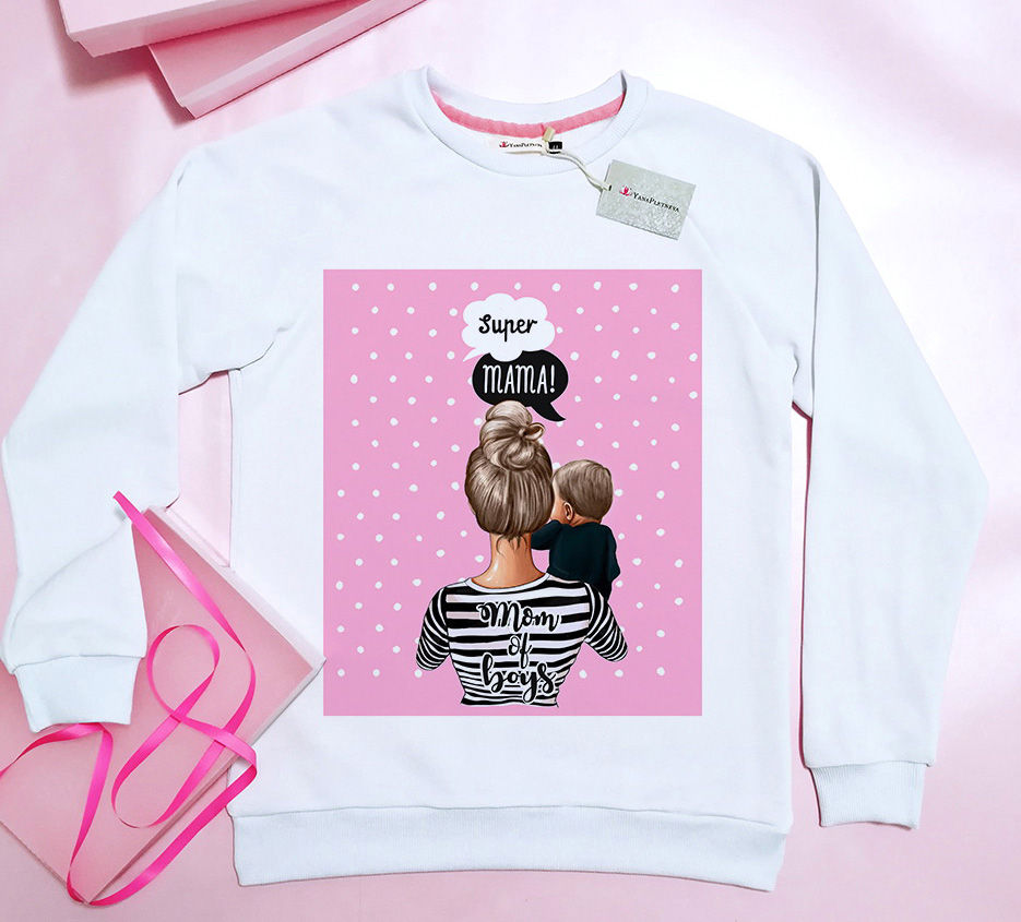 Свитшот Супер мама с сыном