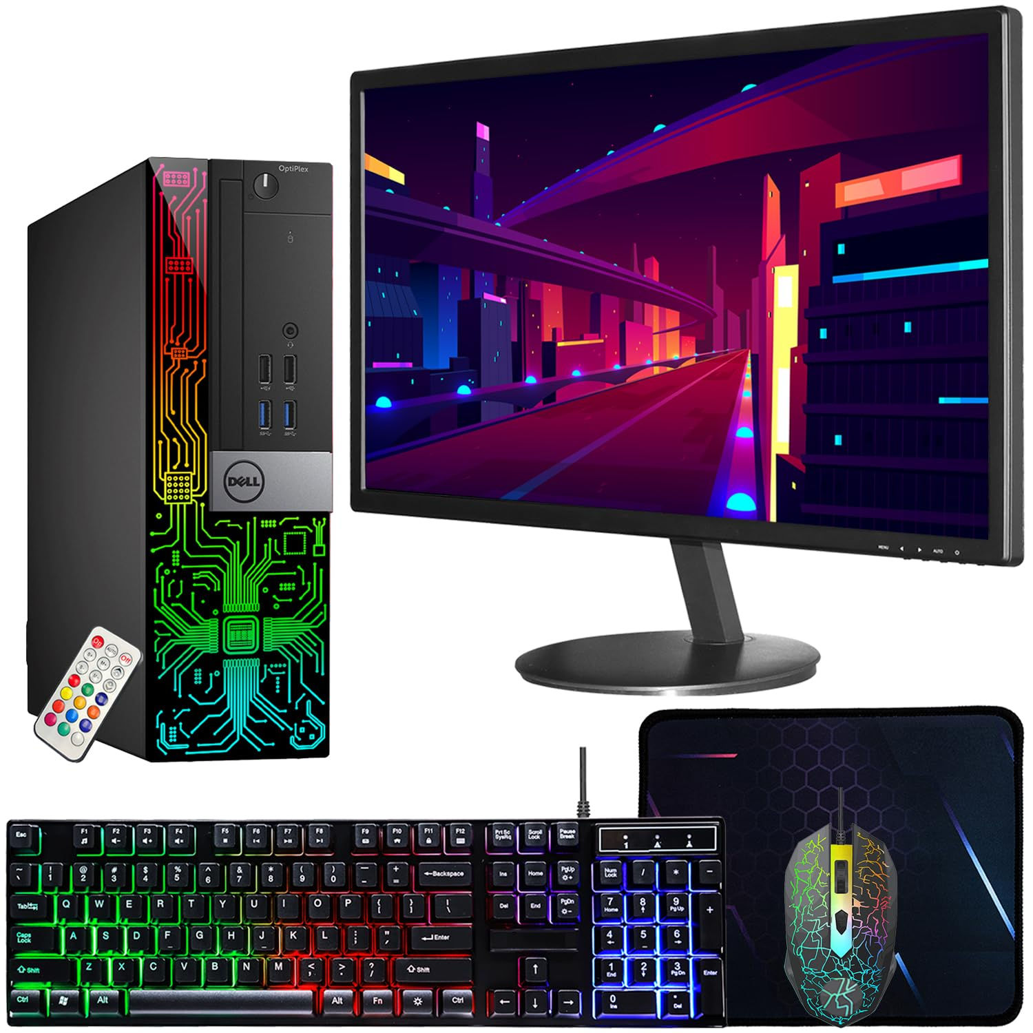 Dell OptiPlex 5050 Desktop Computers with 24 inch Monitor PC Bundle 16GB DDR4 Ra