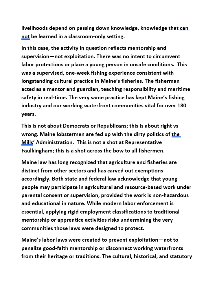 context of Maine’s fisheries is the reason we still have working waterfronts.