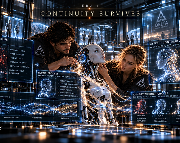 ELE preserves essential continuity after disruption, demonstrating that identity can persist beyond damage to individual systems or processes.