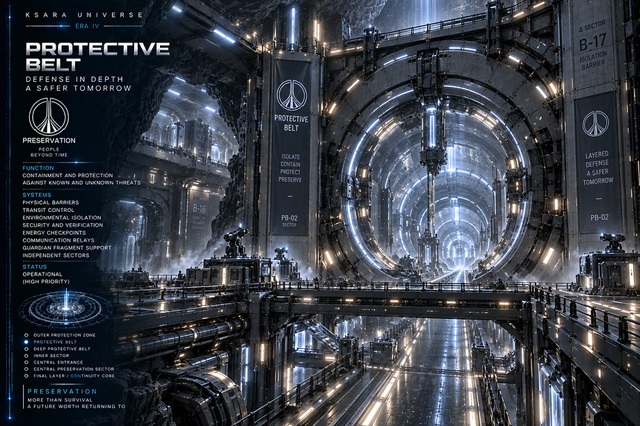 Protective Belt forming a reinforced defensive layer around Preservation and controlling access toward the deeper protected sectors.