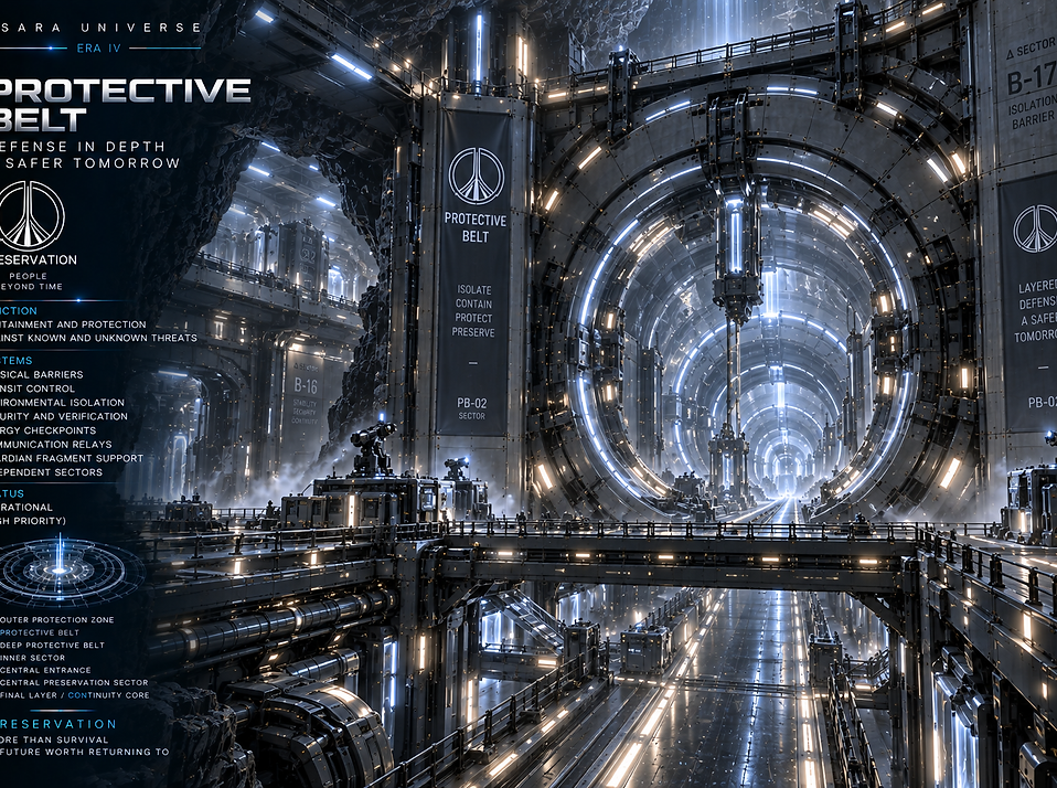 Protective Belt forming a reinforced defensive layer around Preservation and controlling access toward the deeper protected sectors.