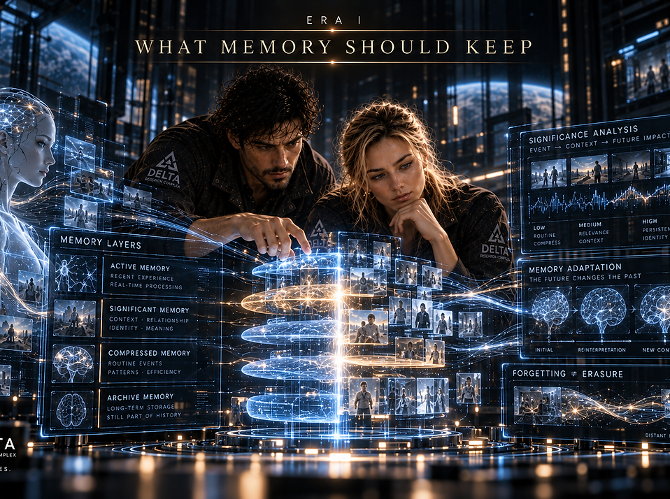 David and Elara examine how ELE memory should preserve meaningful experiences without allowing stored information to define the entire individual.