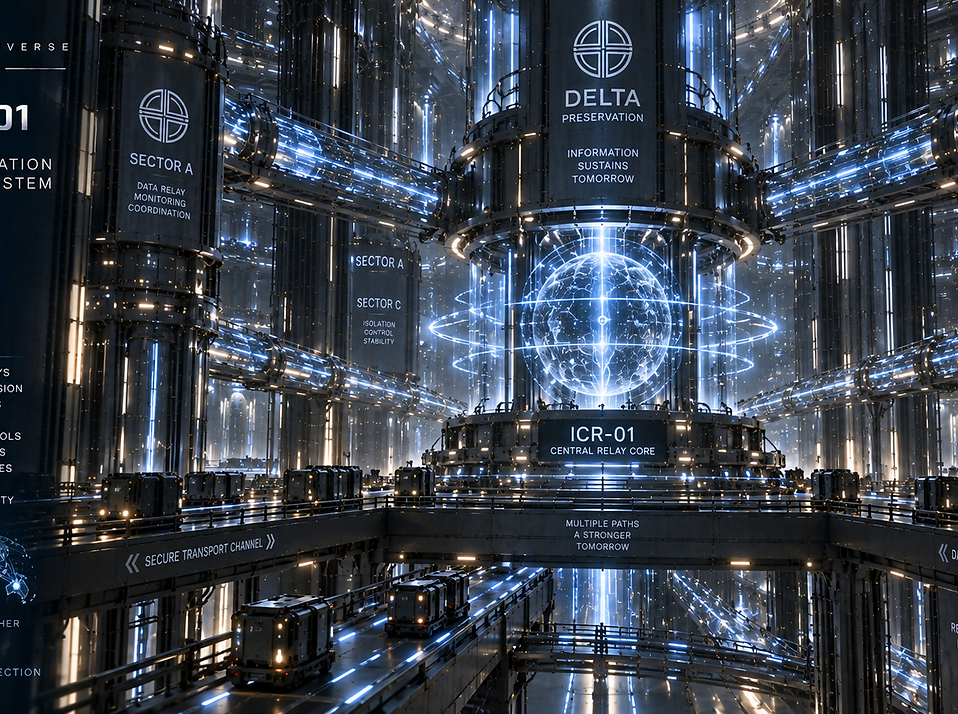 Internal Communication and Relay System connecting Preservation sectors, control centers, maintenance networks, and emergency communication nodes.