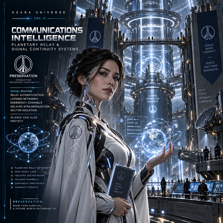 Communications Intelligence — Preservation communications intelligence maintaining secure data exchange, emergency networks, internal coordination, external signals, and protected communication infrastructure.