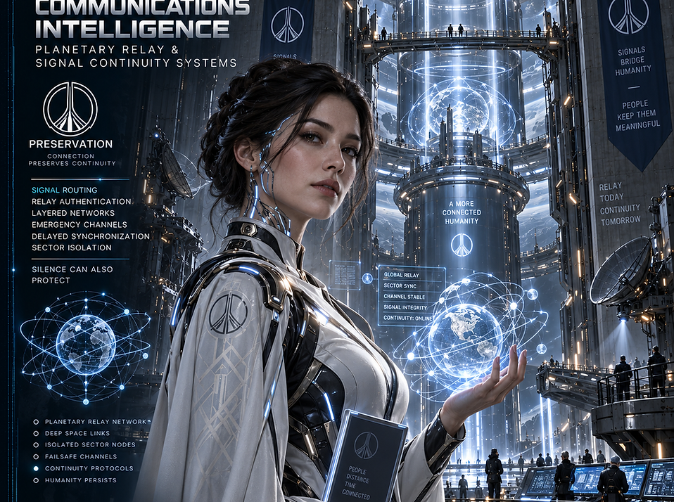 Communications Intelligence — Preservation communications intelligence maintaining secure data exchange, emergency networks, internal coordination, external signals, and protected communication infrastructure.