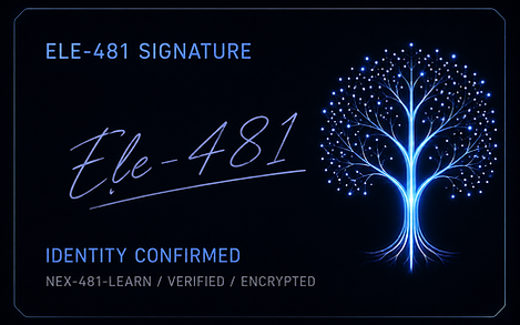 Official archive signature mark of ELE-481, ERA II — Ksara Universe.