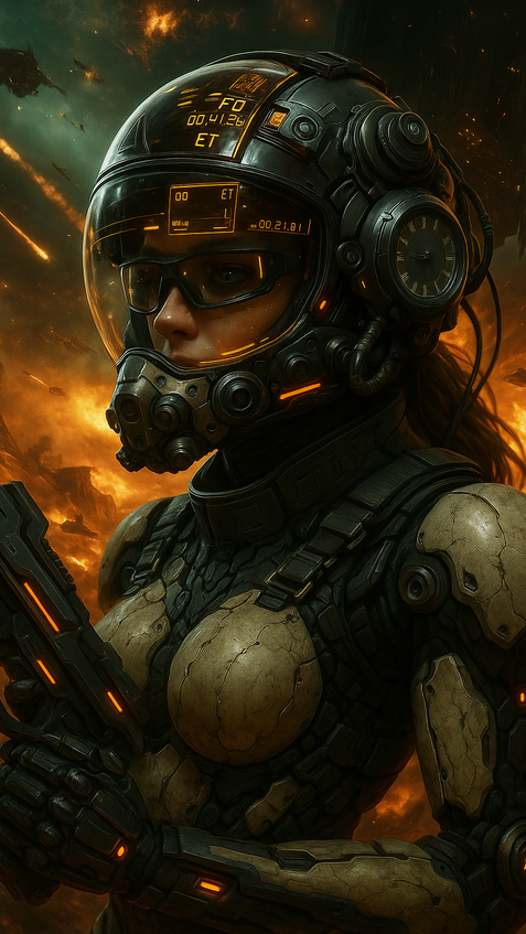advanced android soldier coordinating actions in battlefield