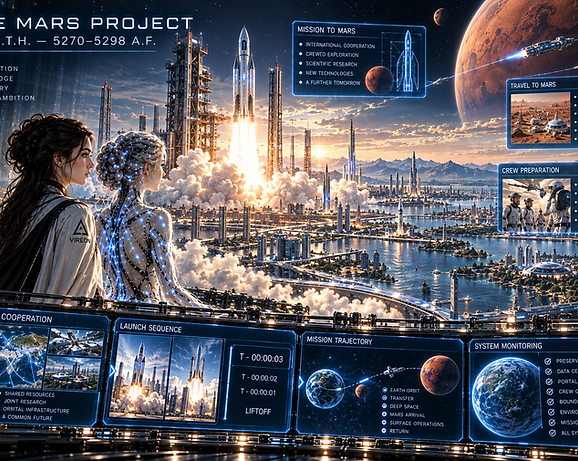 The development of humanity’s first major Mars initiative inside E.A.R.T.H., pushing exploration toward the limits of the simulated world.