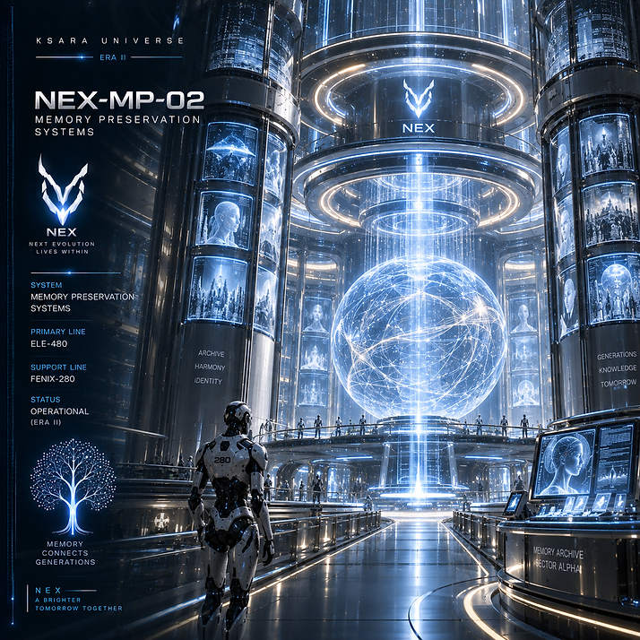 Memory Preservation Systems of NEX, protecting personal memories, historical archives, identity records, and the accumulated knowledge of synthetic civilization.
