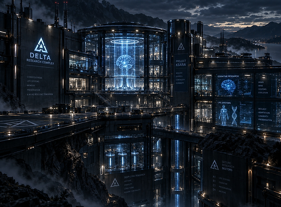 Delta Research Complex became one of the most important scientific facilities of humanity’s final years and a central location in the development of Project Ksara. Unlike research centers focused primarily on artificial intelligence, DELTA was designed around a much broader question: how could memory, identity, biological information, emotional continuity, and consciousness survive beyond the collapse of human civilization?