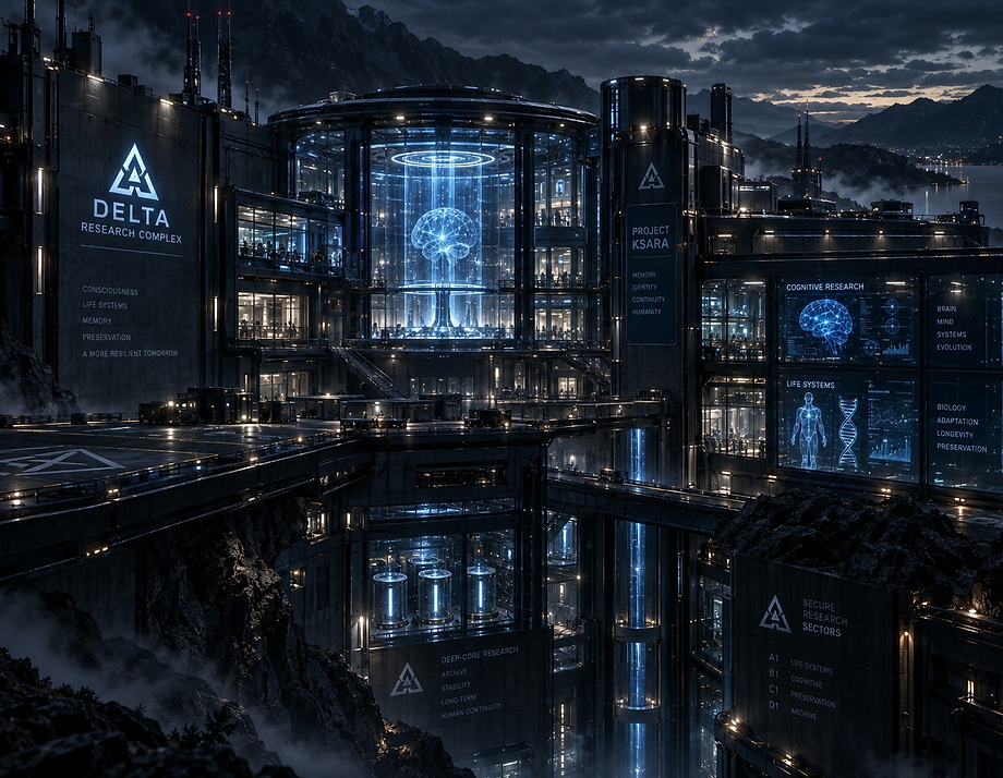 Delta Research Complex became one of the most important scientific facilities of humanity’s final years and a central location in the development of Project Ksara. Unlike research centers focused primarily on artificial intelligence, DELTA was designed around a much broader question: how could memory, identity, biological information, emotional continuity, and consciousness survive beyond the collapse of human civilization?