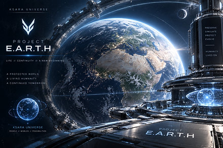 Project E.A.R.T.H., the simulated world created through VIREON and Preservation to continue human consciousness, free choice, birth, death, memory, and civilization across generations.