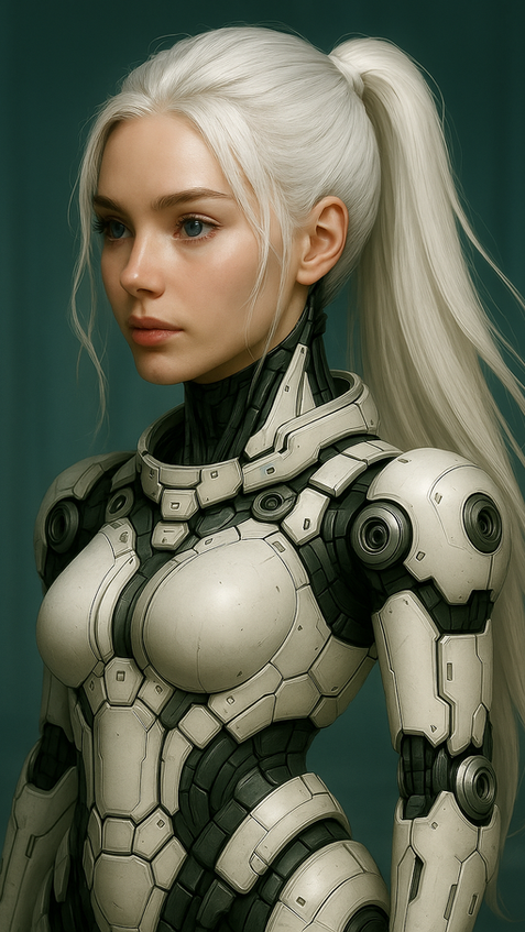 sci fi android core unit with precise mechanical structure and soft lighting