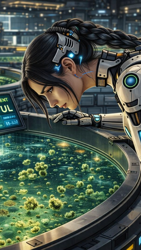 ai android maintaining balance between synthetic and organic life