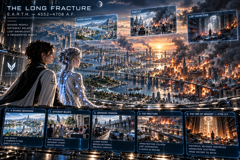 A prolonged period of fragmentation within E.A.R.T.H. as civilizations separate, knowledge is lost, and the original world begins to change.