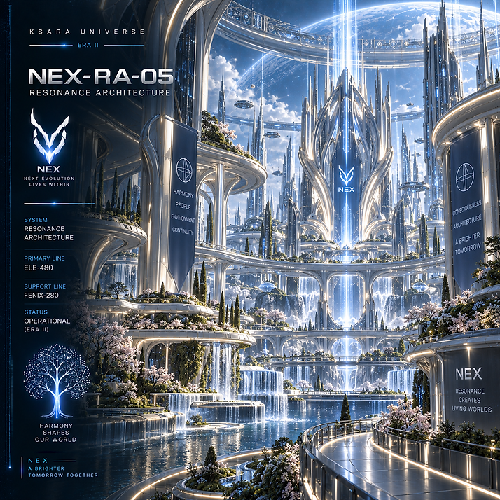 Resonance Architecture of NEX, integrating harmonic and consciousness-responsive systems directly into the structures and infrastructure of the civilization.