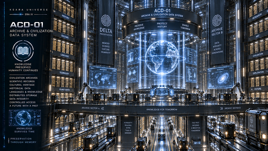 Archive and Civilization Data System preserving human history, scientific knowledge, cultural records, technical archives, and essential civilization data.