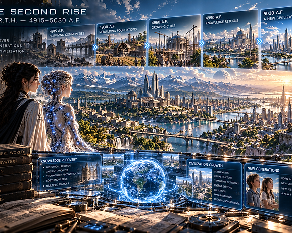 A new period of civilization emerging within E.A.R.T.H. after centuries of decline, separation, and forgotten knowledge.