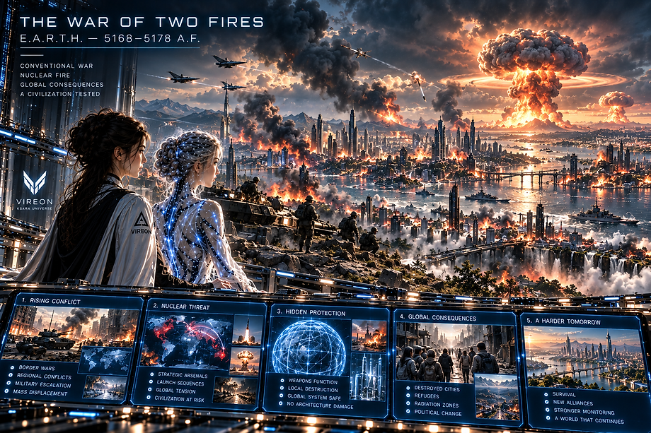 A major conflict within E.A.R.T.H. marking a dangerous new stage in the technological and social development of its civilizations.
