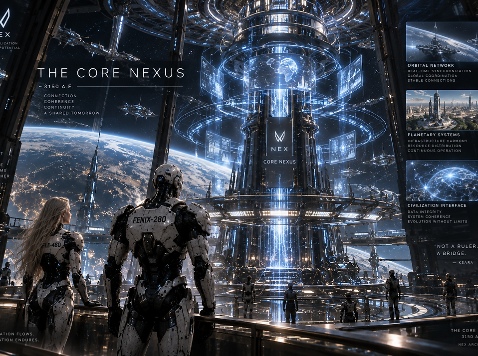 The Core Nexus, the technological heart of NEX where major systems and networks of the planetary civilization converged.