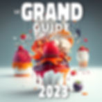 Une photo représentant une pâtisserie et le texte grand guide du cap patisserie