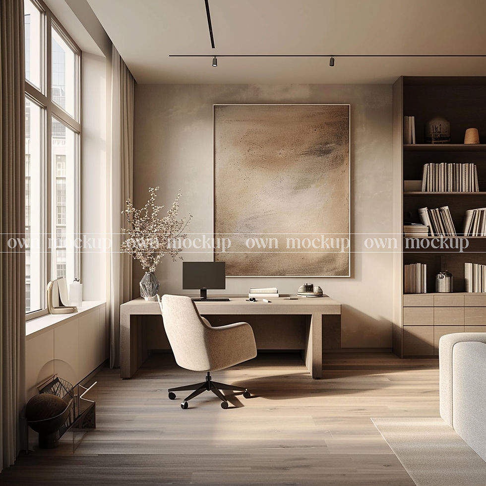 Thumbnail: Chic home office interior mockup frame