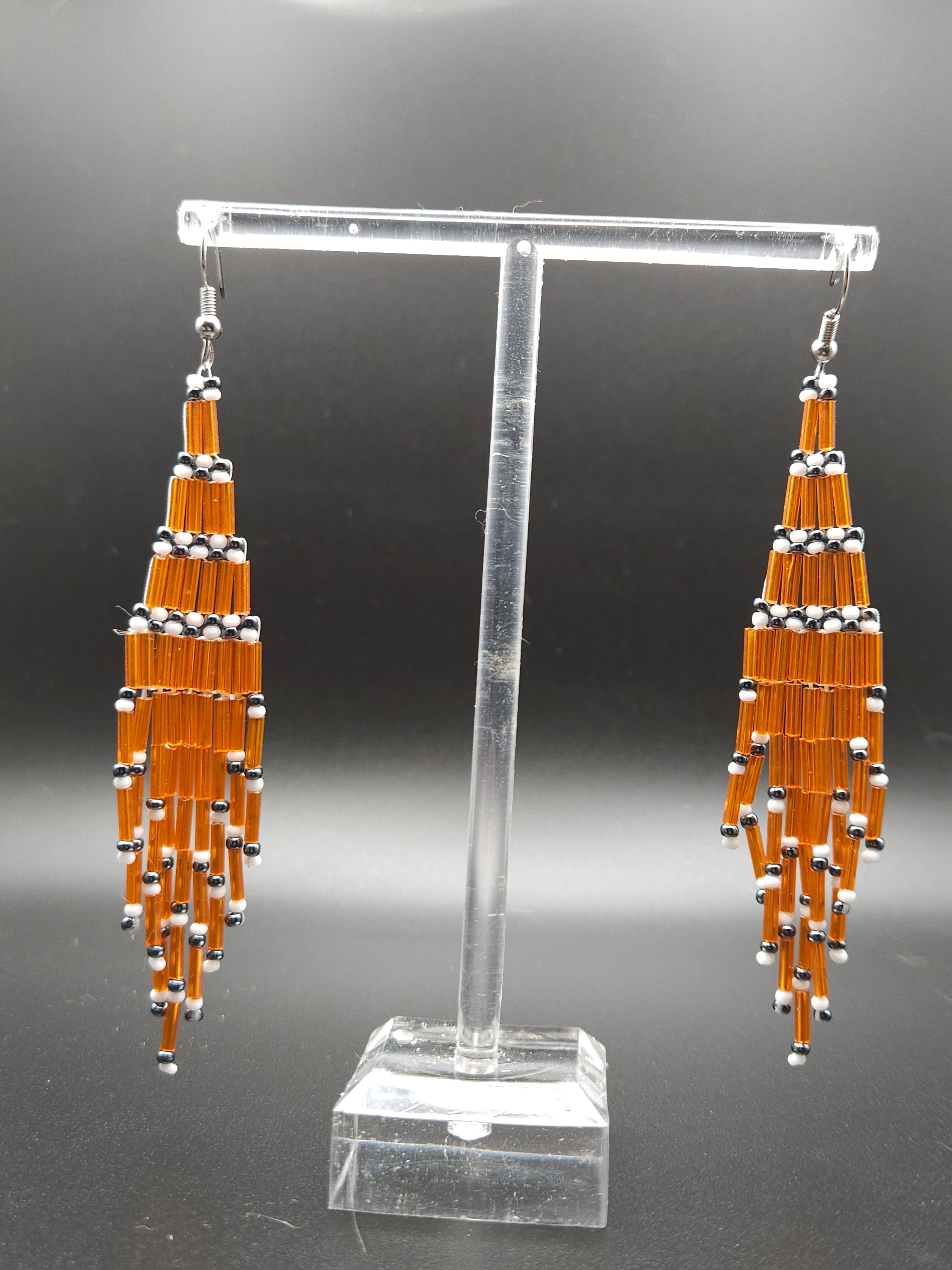 Citrus Cascade: Beaded Drop Earrings