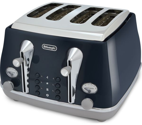 Thumbnail: DELONGHI Icona Capitals CTOC4003.BL 4-Slice Toaster - Blue