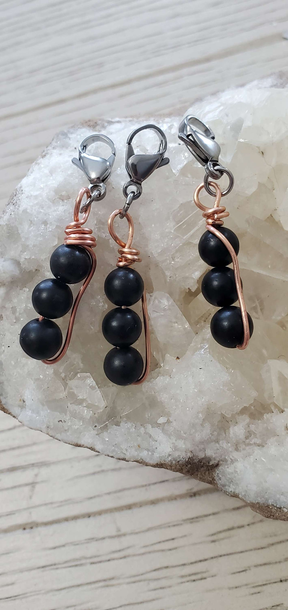 Thumbnail: 3 Shungite Copper Bath Or Pet Collar Trinket