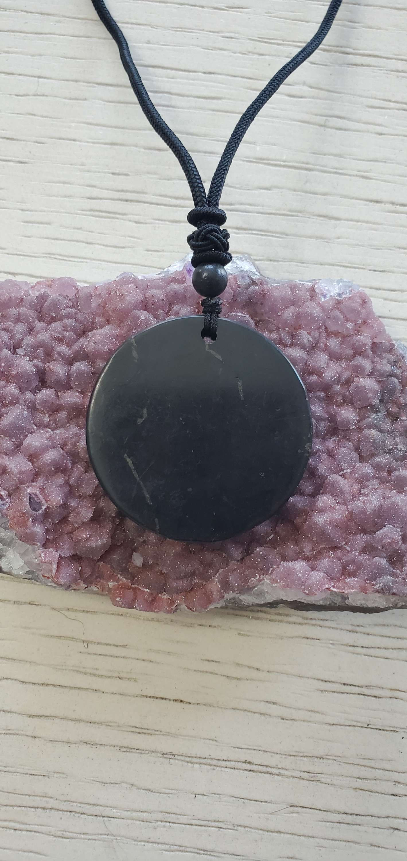 Round Shungite Stone Pendant